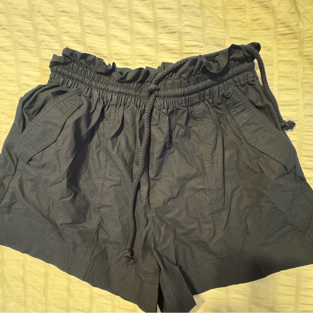LOFT High Waist Black Shorts with Drawstring